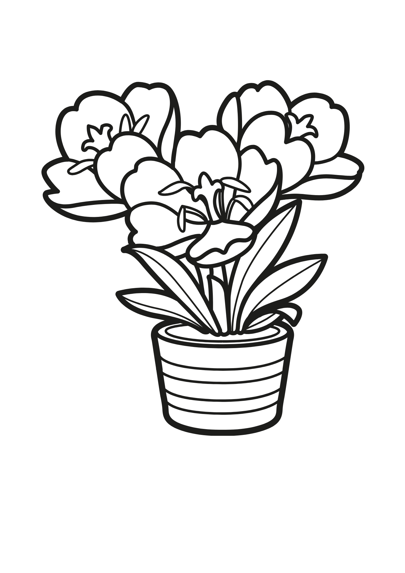 Printable Flowers and Plants Coloring Pages for Kids