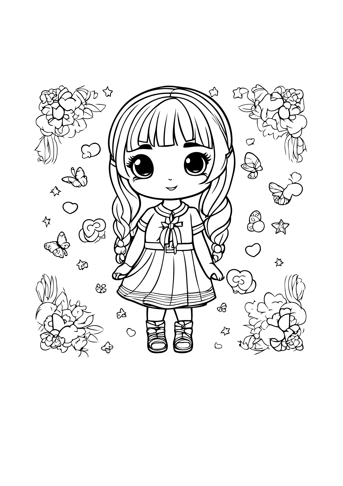 Printable Flowers and Plants Coloring Pages for Kids
