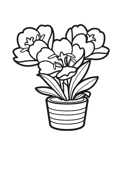 Printable Flowers and Plants Coloring Pages for Kids